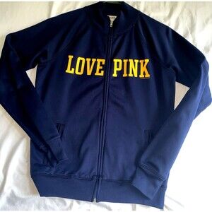 Victoria’s  Secret  LOVE PINK WEST VIRGINIA UNIVERSITY Track Jacket SMALL NAVY